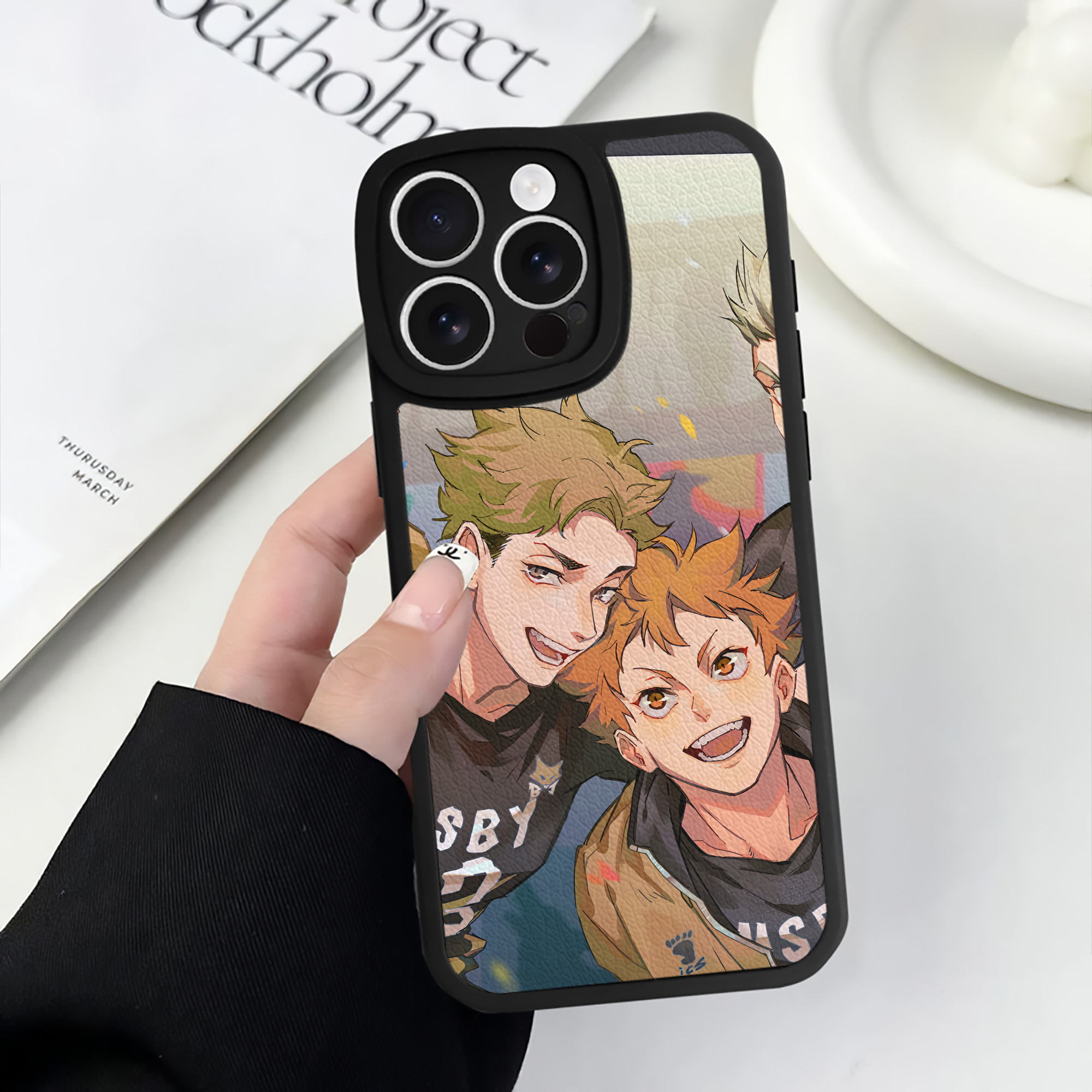 （画像用） ハイキュー!! Haikyu!! 【iPhone 16シリーズ対応】シリコンスマホケース（レザー調） 材質：シリコン